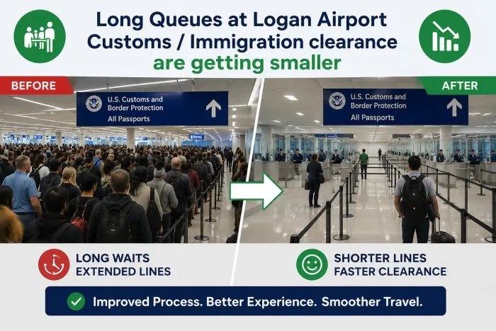 Long Queues at Logan Airport Customs